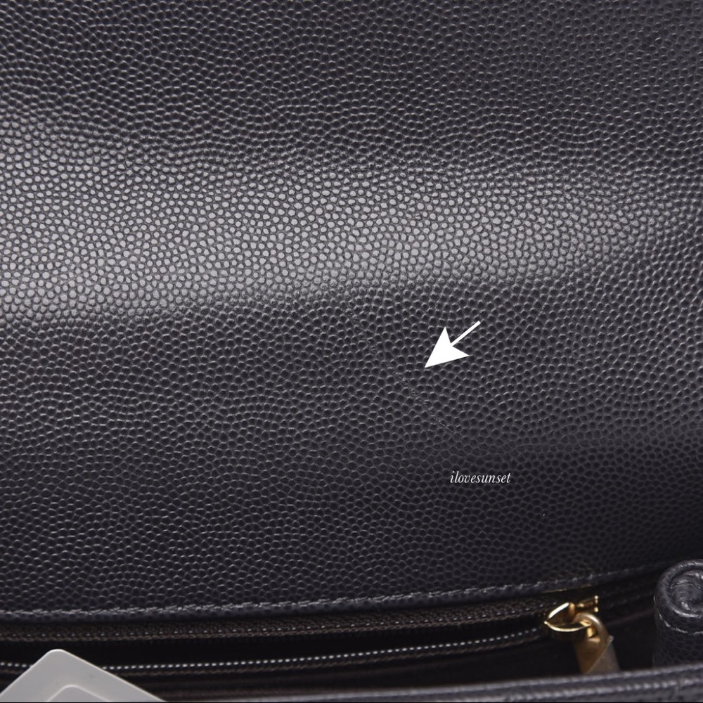 {CHANEL} Caviar Chevron Quilted Mini Dark Grey Bag - Picture 9 of 10
